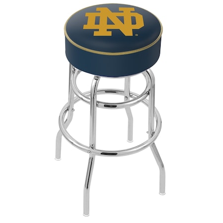 Holland Bar Stool Co 30" Notre Dame (ND) Cushion Seat, 2-Ring Chrome Swivel Bar Stool L7C130ND-ND